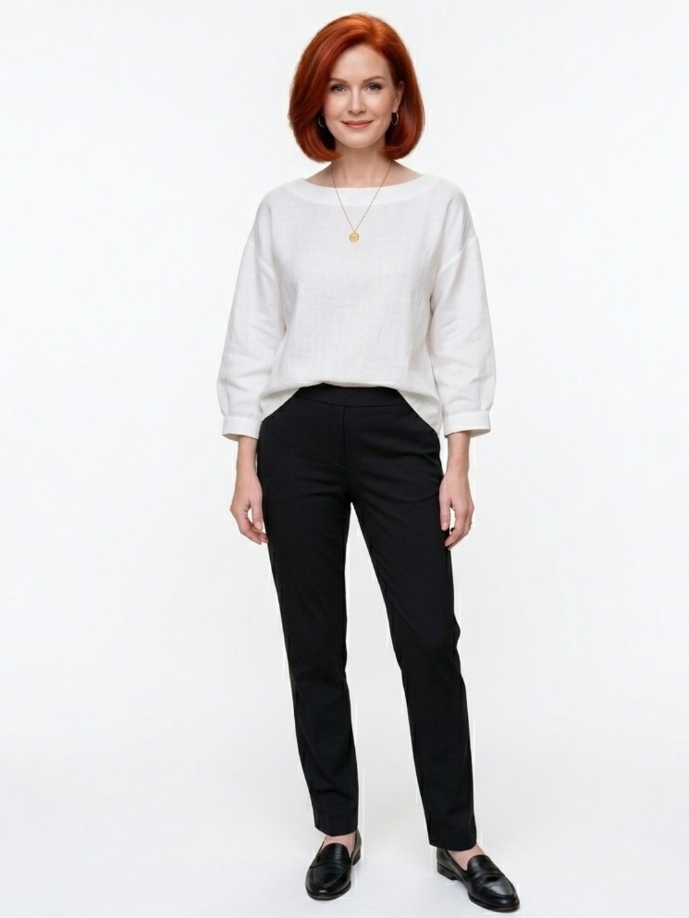 Eileen Fisher Stretch Jersey Pull On Slim Pants Black L Minimalist Slim Leggings